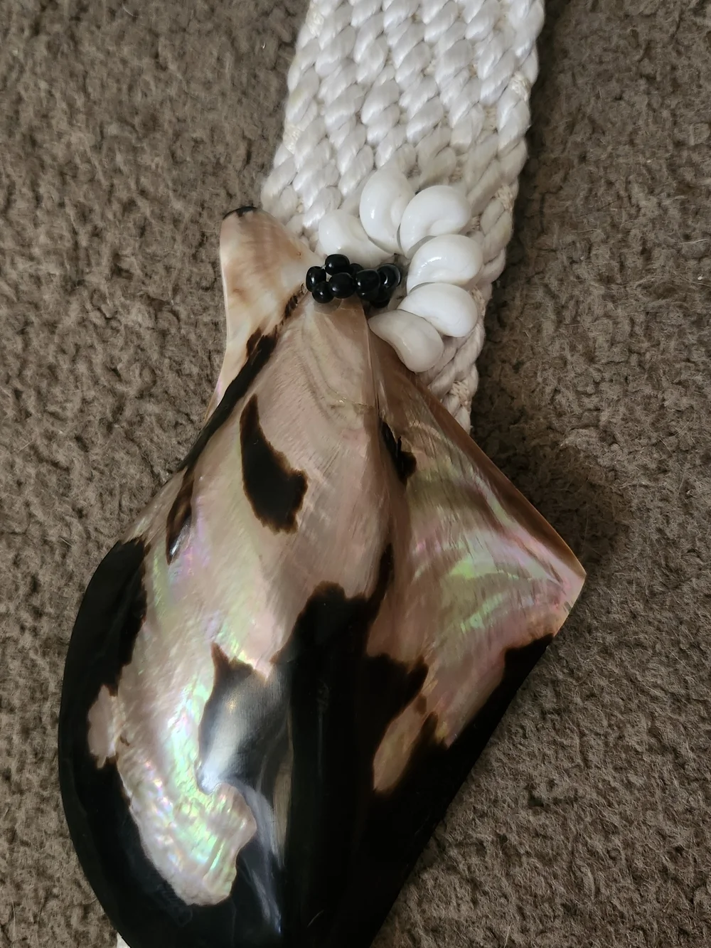 80s Shell Accent Rope Belt in Cream